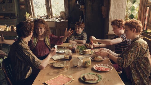 The Weasley family at dinner in HBO’s Harry Potter series